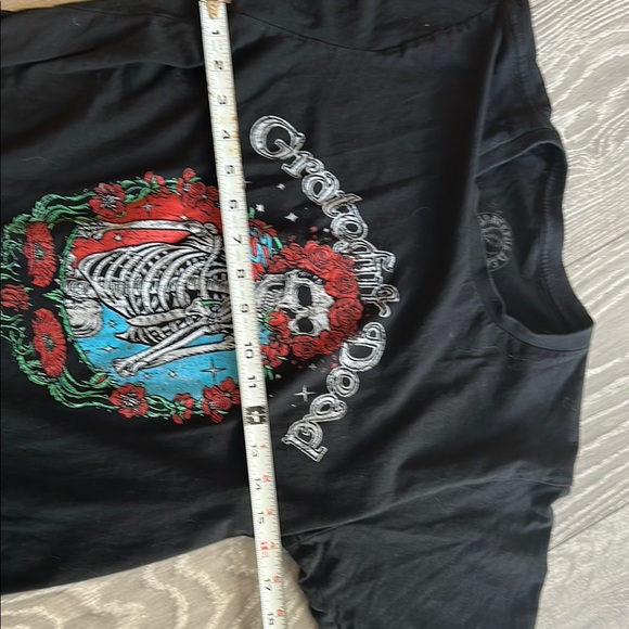 Black Graphic T-Shirt with Skeleton Design - Picture 3 of 7